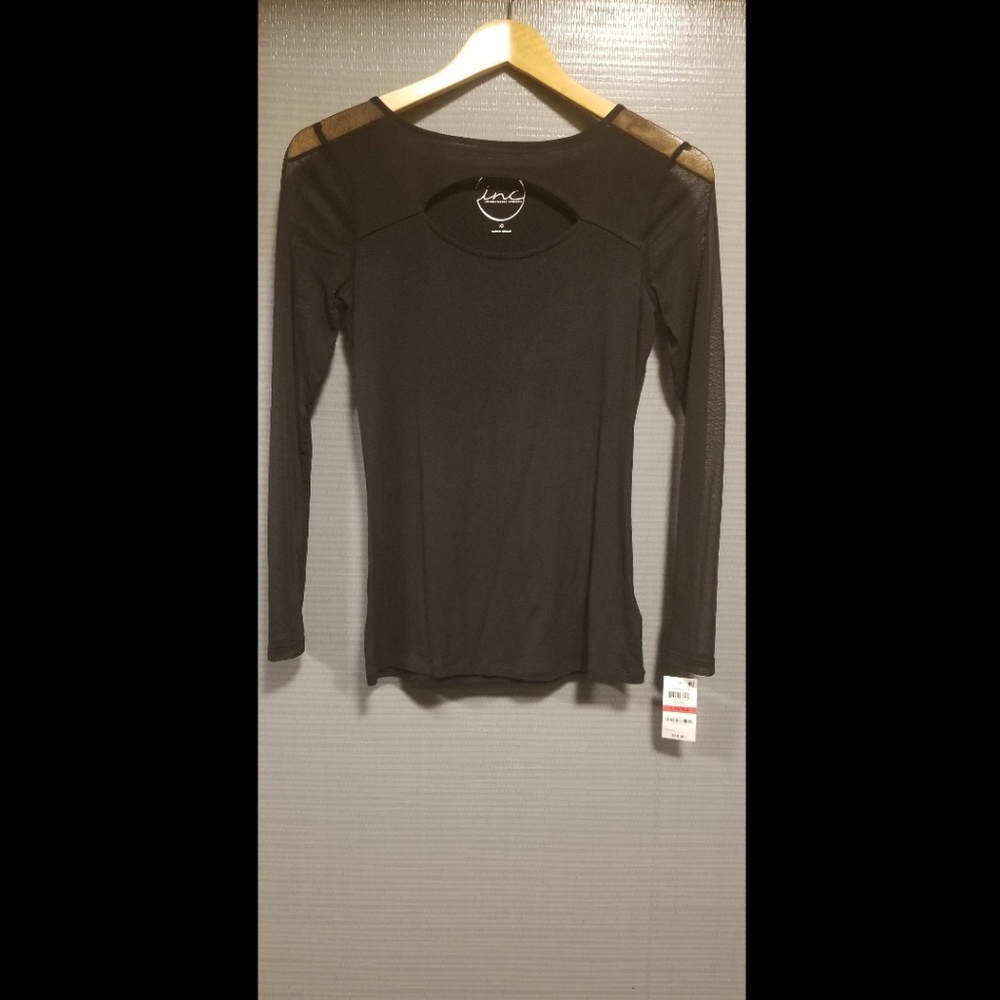 INC Sheer Sleeved Top